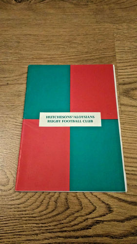 Hutcheson's / Aloysians v Haddington Nov 1991 Rugby Programme