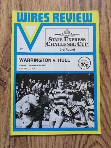 Warrington v Hull Mar 1983 Challenge Cup RL Programme
