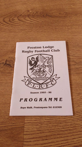 Preston Lodge v Corstorphine Nov 1995 Rugby Programme