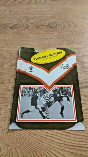 Fulham v Swinton Sept 1980 Rugby League Programme