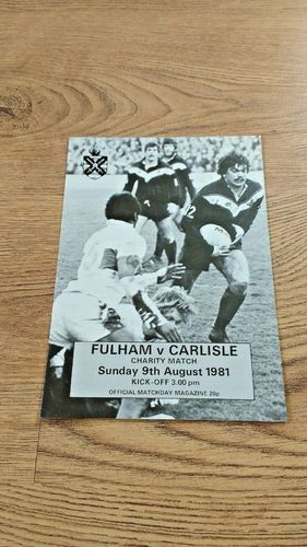 Fulham v Carlisle Aug 1981 Rugby League Programme