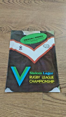 Fulham v Widnes Oct 1981 Rugby League Programme