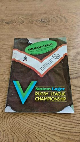 Fulham v Leeds Dec 1981 Rugby League Programme
