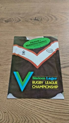 Fulham v Wakefield Trinity Jan 1982 Rugby League Programme