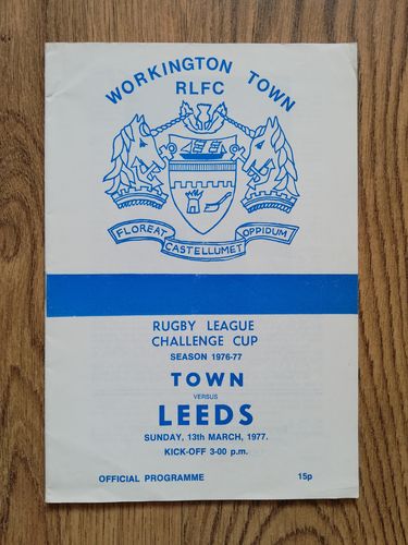 Workington Town v Leeds 1977 Challenge Cup Quarter-Final RL Programme