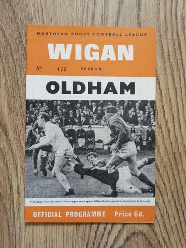 Wigan v Oldham Nov 1968 Rugby League Programme