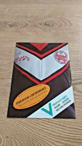 Fulham v Dewsbury Oct 1982 Rugby League Programme