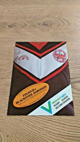 Fulham v Blackpool Borough Oct 1982 Rugby League Programme