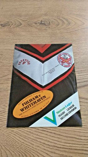 Fulham v Whitehaven Oct 1982 Rugby League Programme