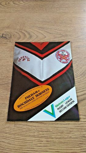 Fulham v Rochdale Hornets Nov 1982 Rugby League Programme