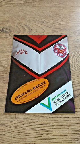 Fulham v Batley Dec 1982 Rugby League Programme