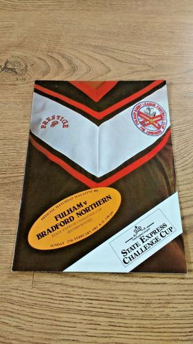 Fulham v Bradford Northern 1983 Challenge Cup 2nd round Rugby League Programme