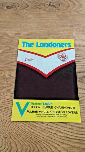 Fulham v Hull KR Jan 1984 Rugby League Programme