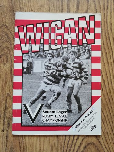 Wigan v Widnes Feb 1983 Rugby League Programme