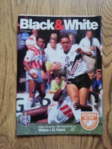 Widnes v St Helens Feb 1993 Rugby League Programme