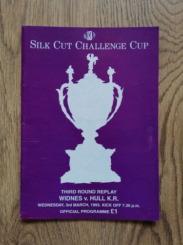 Widnes v Hull KR Mar 1993 Challenge Cup Q-Final Replay RL Programme
