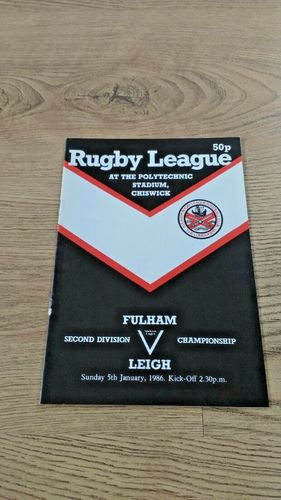 Fulham v Leigh Jan 1986 Rugby League Programme