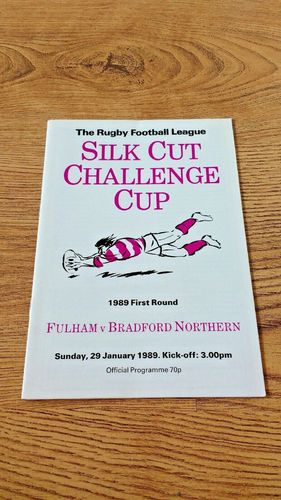 Fulham v Bradford Northern 1989 Challenge Cup 1st round RL Programme