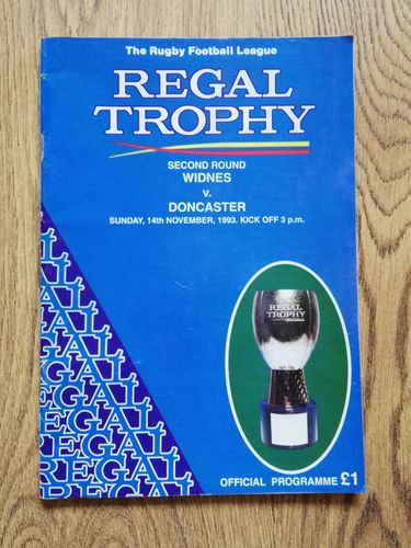 Widnes v Doncaster Nov 1993 Regal Trophy RL Programme