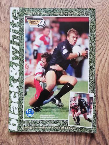 Widnes v St Helens Jan 1995 Rugby League Programme