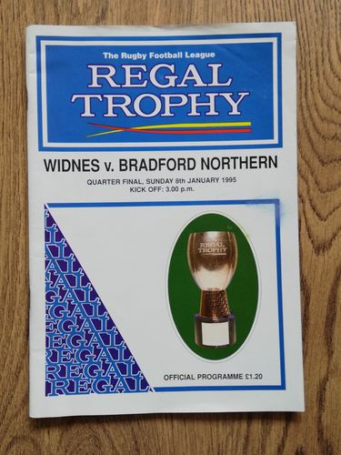 Widnes v Bradford Northern Jan 1995 Regal Trophy Quarter-Final RL Programme