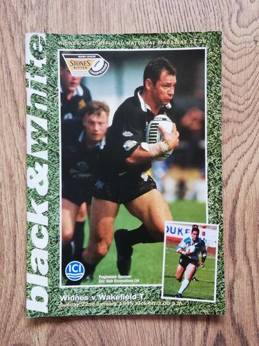 Widnes v Wakefield Trinity Jan 1995 Rugby League Programme
