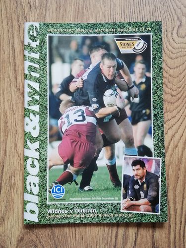 Widnes v Oldham Mar 1995 Rugby League Programme