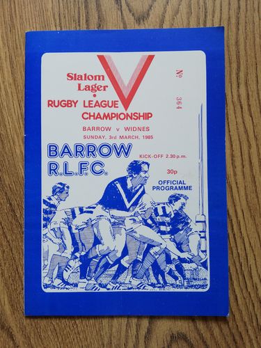 Barrow v Widnes Mar 1985 Rugby League Programme
