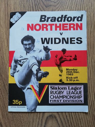 Bradford Northern v Widnes Dec 1983 Rugby League Programme
