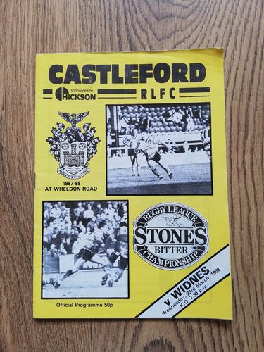 Castleford v Widnes Mar 1988 Rugby League Programme