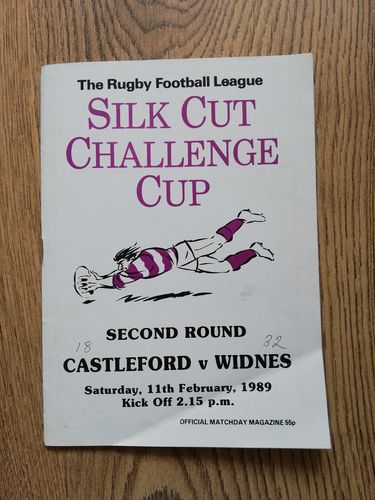 Castleford v Widnes Feb 1989 Challenge Cup RL Programme