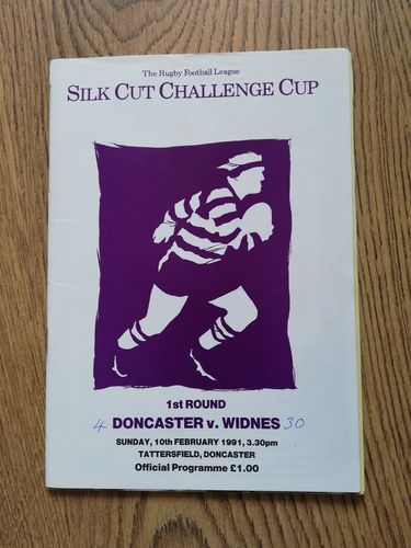 Doncaster v Widnes Feb 1991 Challenge Cup RL Programme