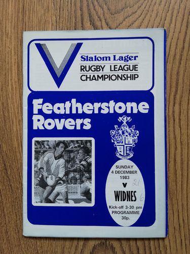 Featherstone v Widnes Dec 1983 Rugby League Programme