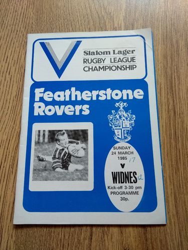 Featherstone v Widnes Mar 1985 Rugby League Programme