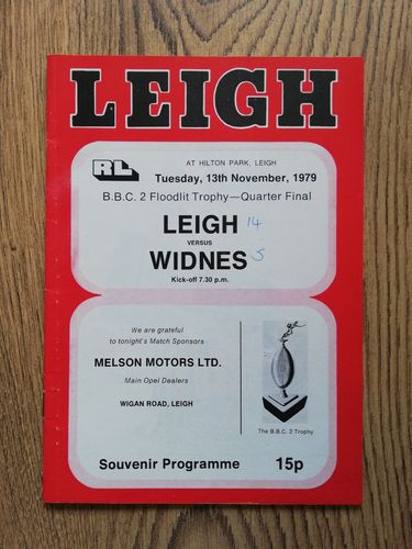 Leigh v Widnes 1979 BBC2 Floodlit Trophy Quarter-Final RL Programme