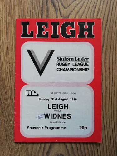 Leigh v Widnes Aug 1980 Rugby League Programme