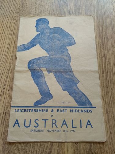 Leicestershire & East Midlands v Australia 1947 Rugby Programme