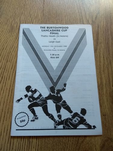 Thatto Heath v Leigh East 1988 Lancashire Amateur Cup Final RL Programme