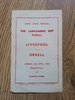 Liverpool v Orrell Apr 1972 Lancashire Cup Final Rugby Programme