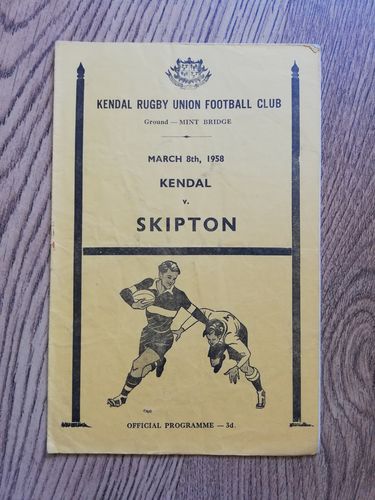 Kendal v Skipton Mar 1958 Rugby Union Programme