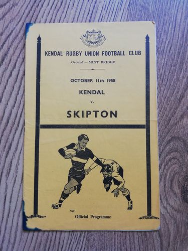 Kendal v Skipton Oct 1958 Rugby Union Programme