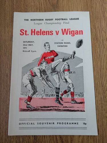 St Helens v Wigan 1971 Championship Final RL Programme