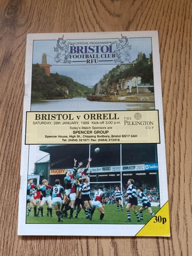 Bristol v Orrell 1989 Pilkington Cup 3rd round