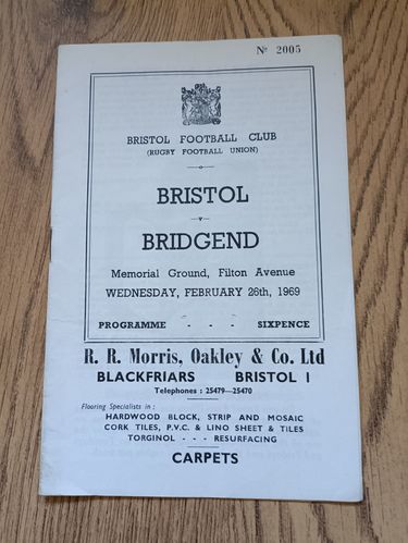 Bristol v Bridgend Feb 1969