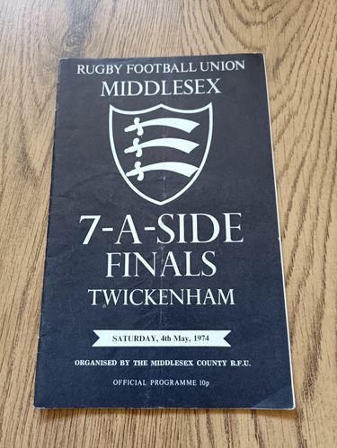 Middlesex Sevens 1974 Rugby Programme