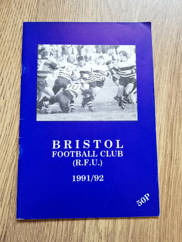 Bristol v Rugby Mar 1992 Rugby Programme