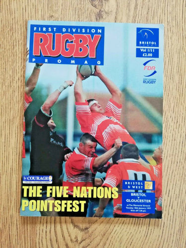 Bristol v Gloucester Jan 1997 Rugby Programme