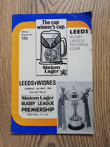 Leeds v Widnes May 1980 Premiership Semi-Final Rugby League Programme