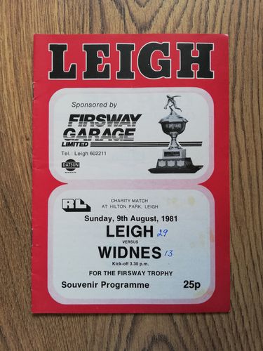 Leigh v Widnes Aug 1981 Rugby League Programme