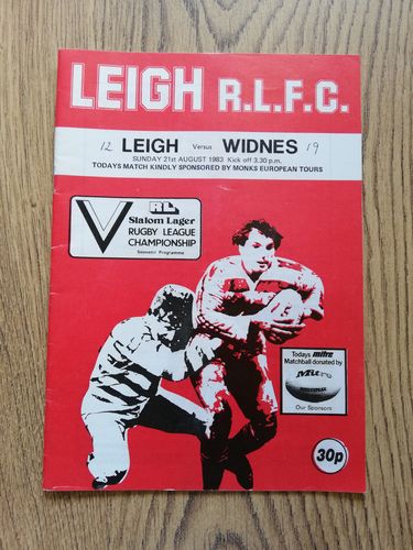 Leigh v Widnes Aug 1983 Rugby League Programme